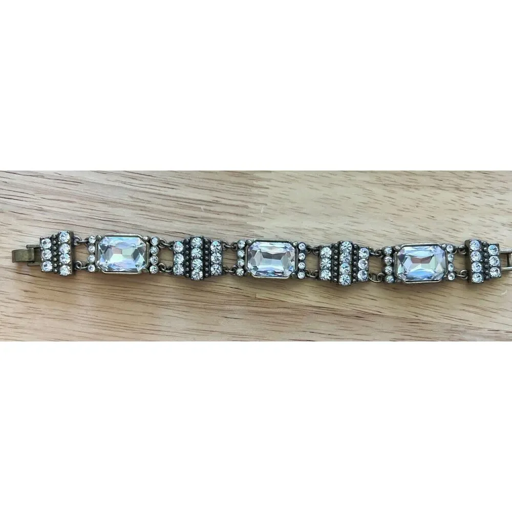 Lia Sophia Bracelet Large & Small Rhinestones‎ Stretch Clasp Dressy Casual
